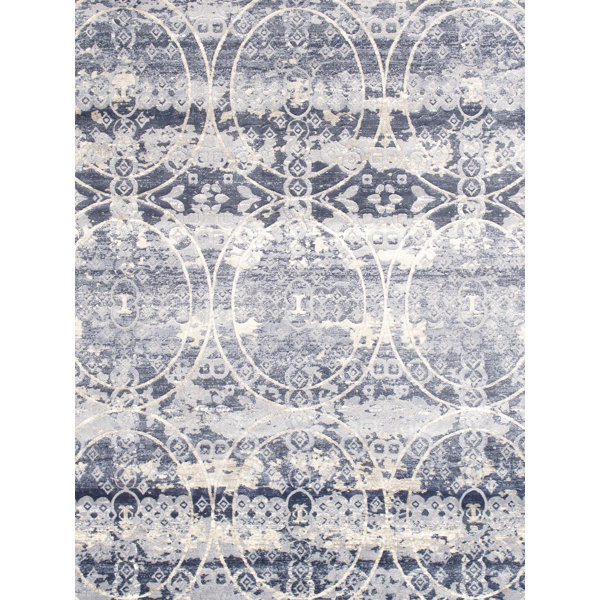 Pasargad Amadeus Power Loom Geometric Area Rug in Beige/Blue Wayfair